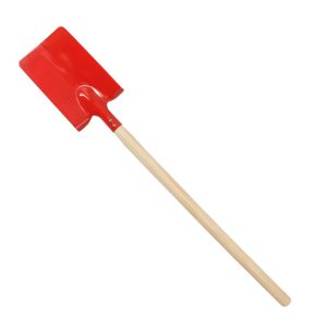 Jouet de plage – Pelle carrée pour enfant – Rouge – Manche en bois